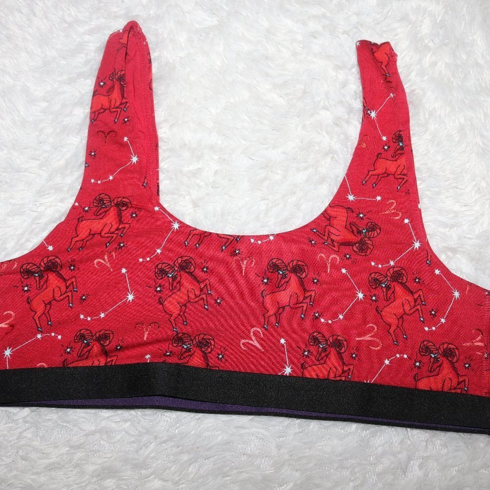MeUndies U-back bralette zodiac Aries the Ram unique pattern Sz Med NWOT